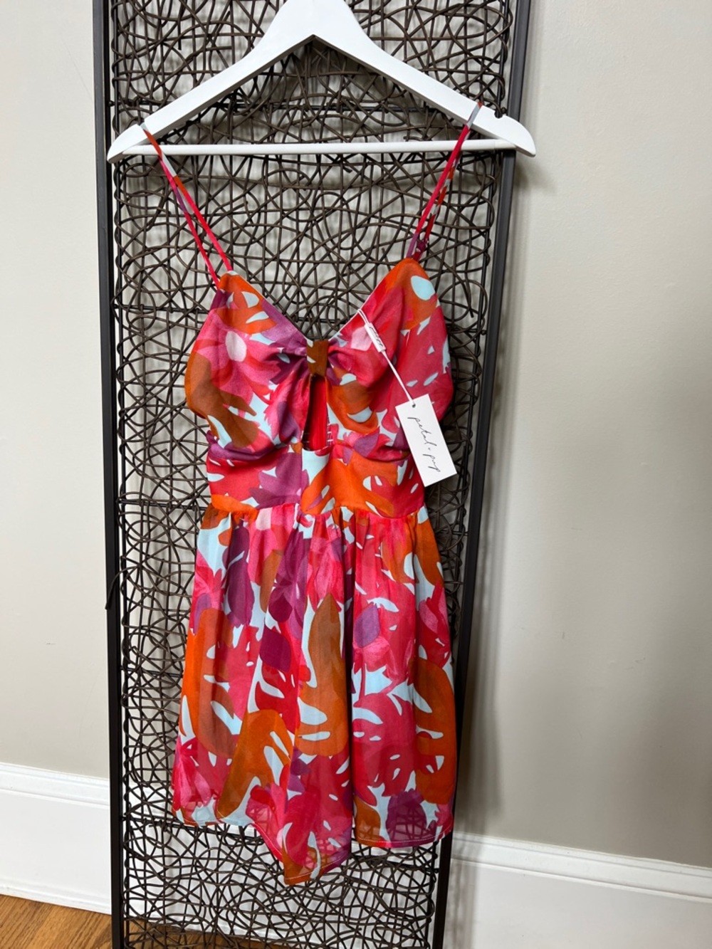 Petal & Pup Pink Orange Floral Mini Dress